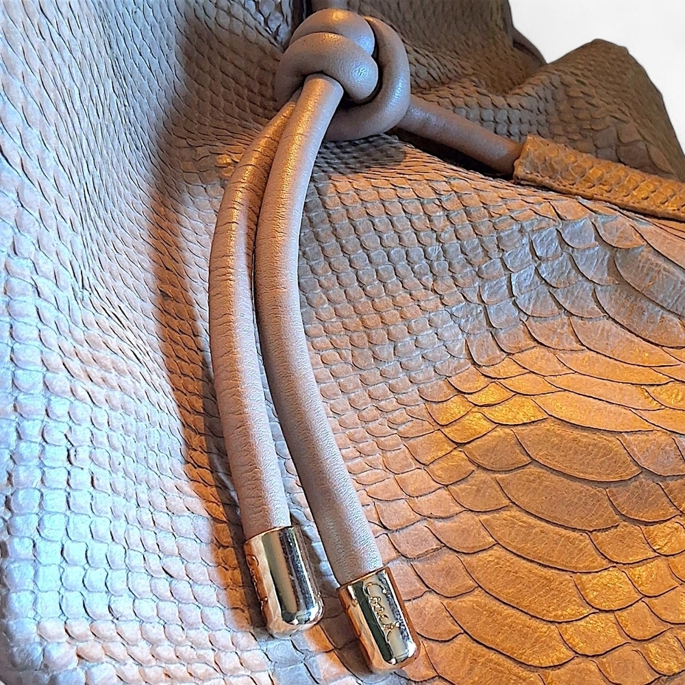 Coach Kristin Python Embossed Leather Drawstring Shoulder Bag 14773 - Picture 10 of 16
